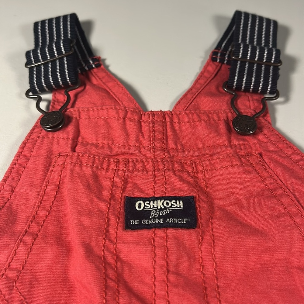 OshKosh B'gosh Overalls Canvas Shortalls Baby Unisex Size 24 M